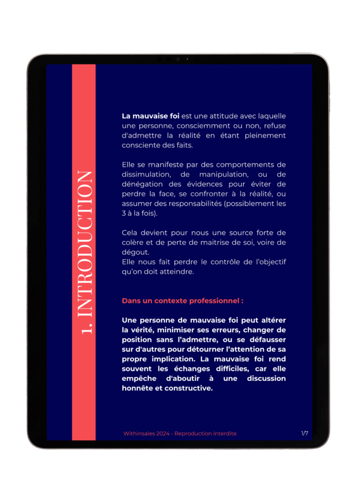 Gérez la mauvaise foi 1ere page